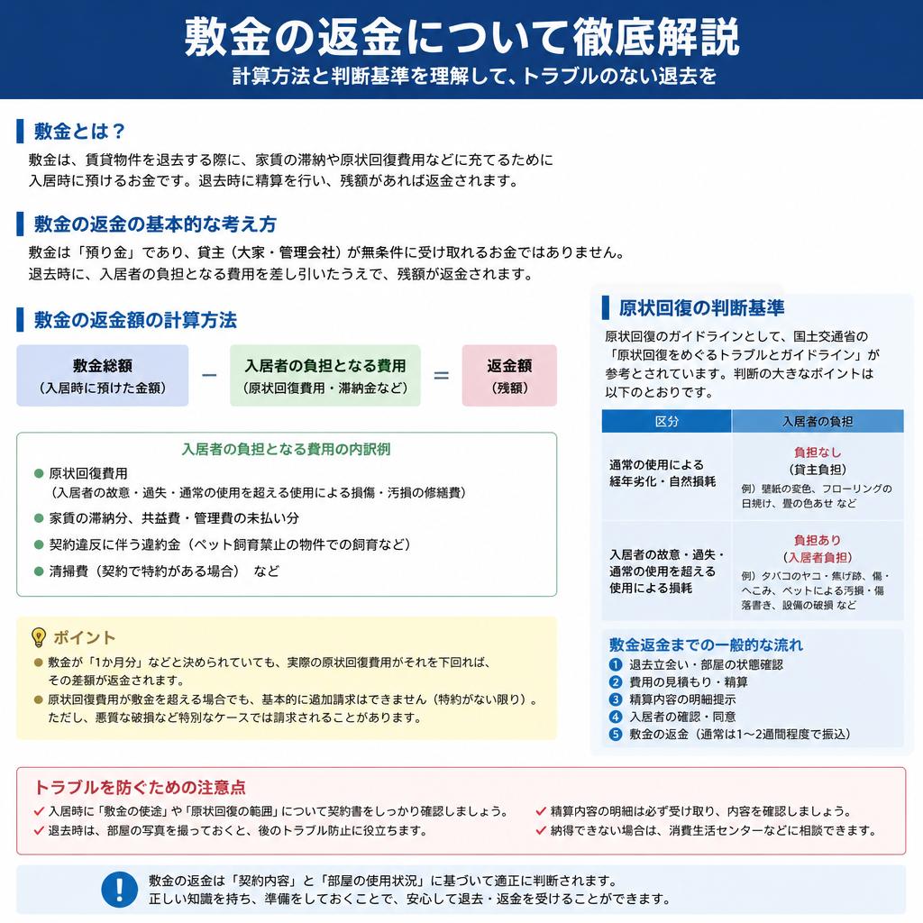 敷金の返金とその計算方法
