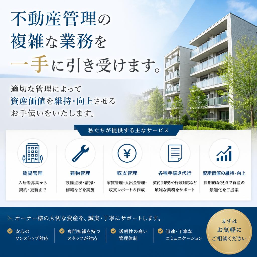 不動産管理のプロフェッショナルがサポート