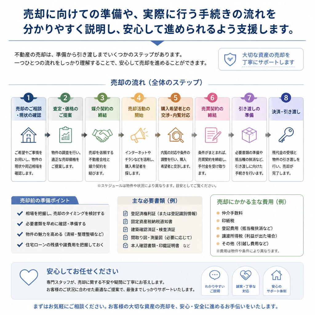 売却準備と手続きの流れ<br>