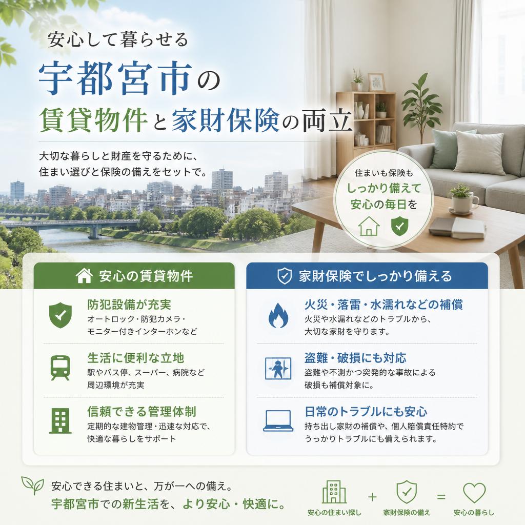 【ライト不動産】賃貸物件の家財保険について。宇都宮市でお部屋探しならライト不動産にお任せください。