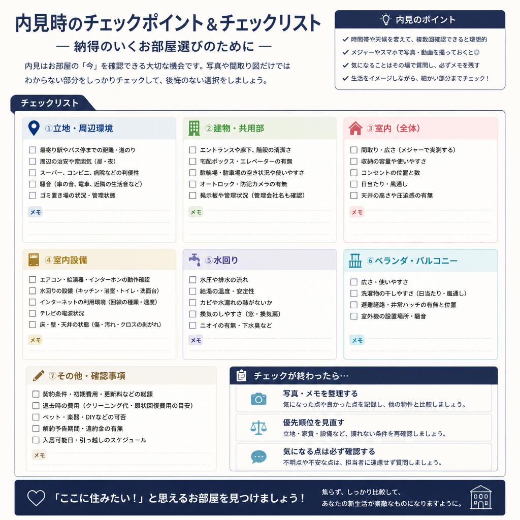 5. 内見時のおすすめチェックリスト
