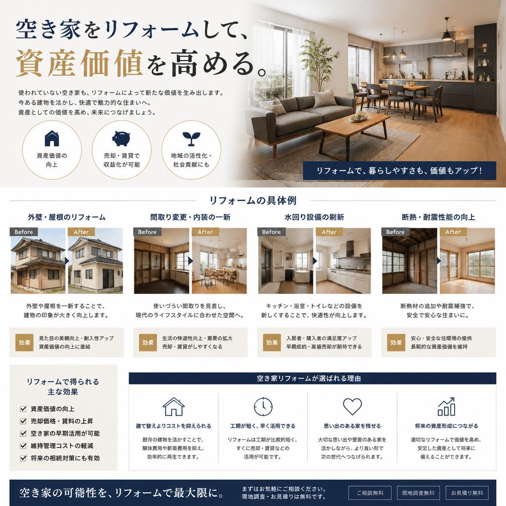 リフォームで空き家を魅力的に!