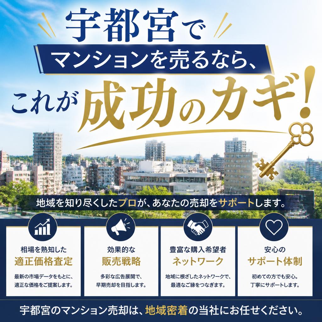 【ライト不動産】宇都宮でマンションを売るなこれが成功のカギ！