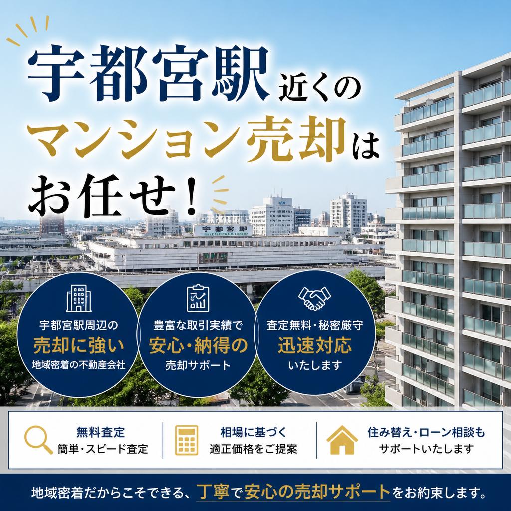 【ライト不動産】宇都宮駅近くのマンション売却はお任せください！査定も相談も無料です！