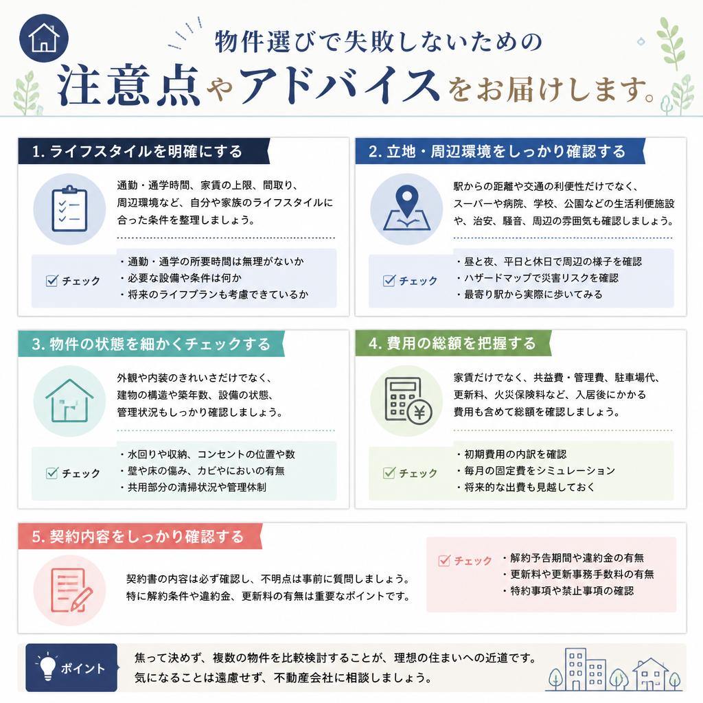 賃貸物件選びの失敗を避けるために