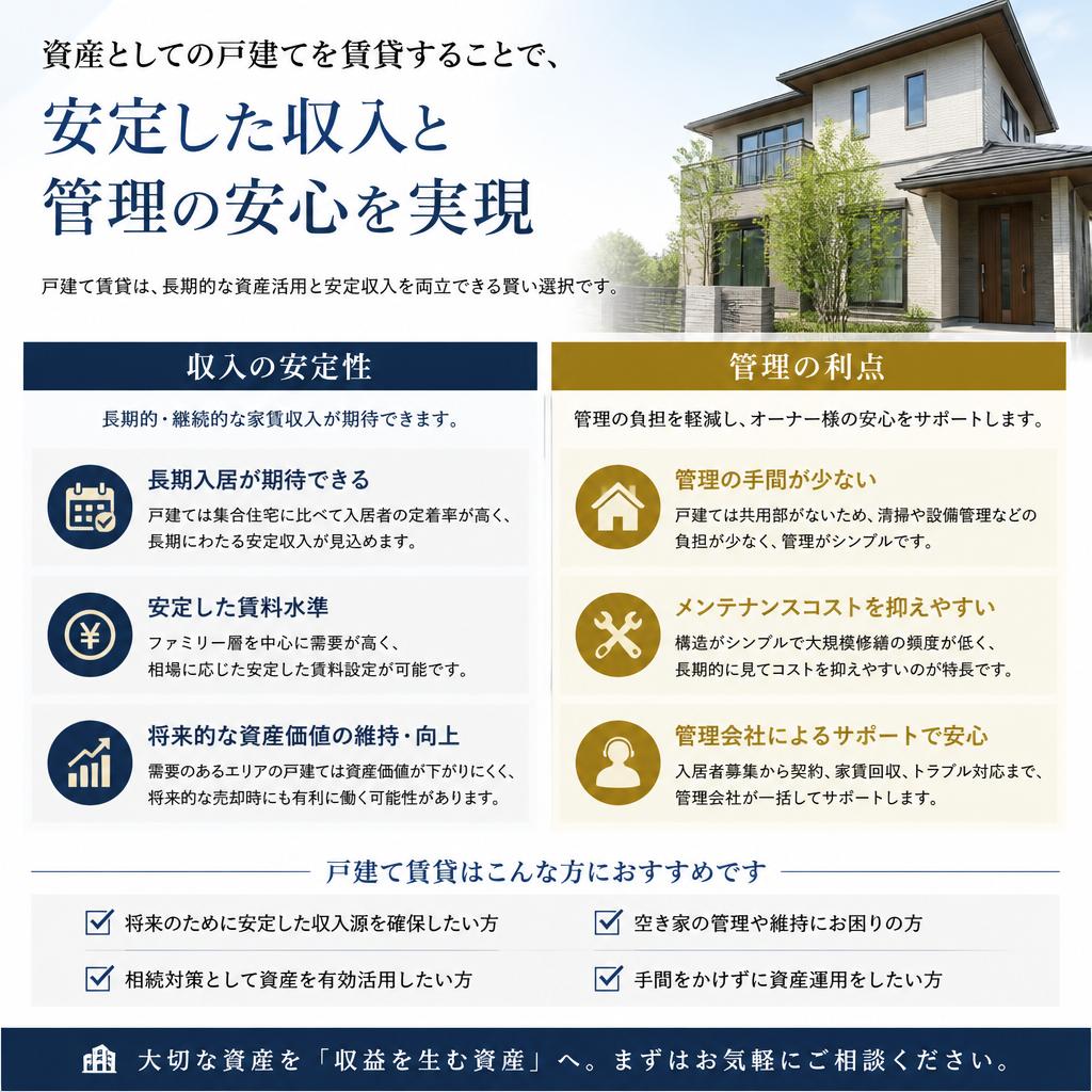戸建てを賃貸するメリット