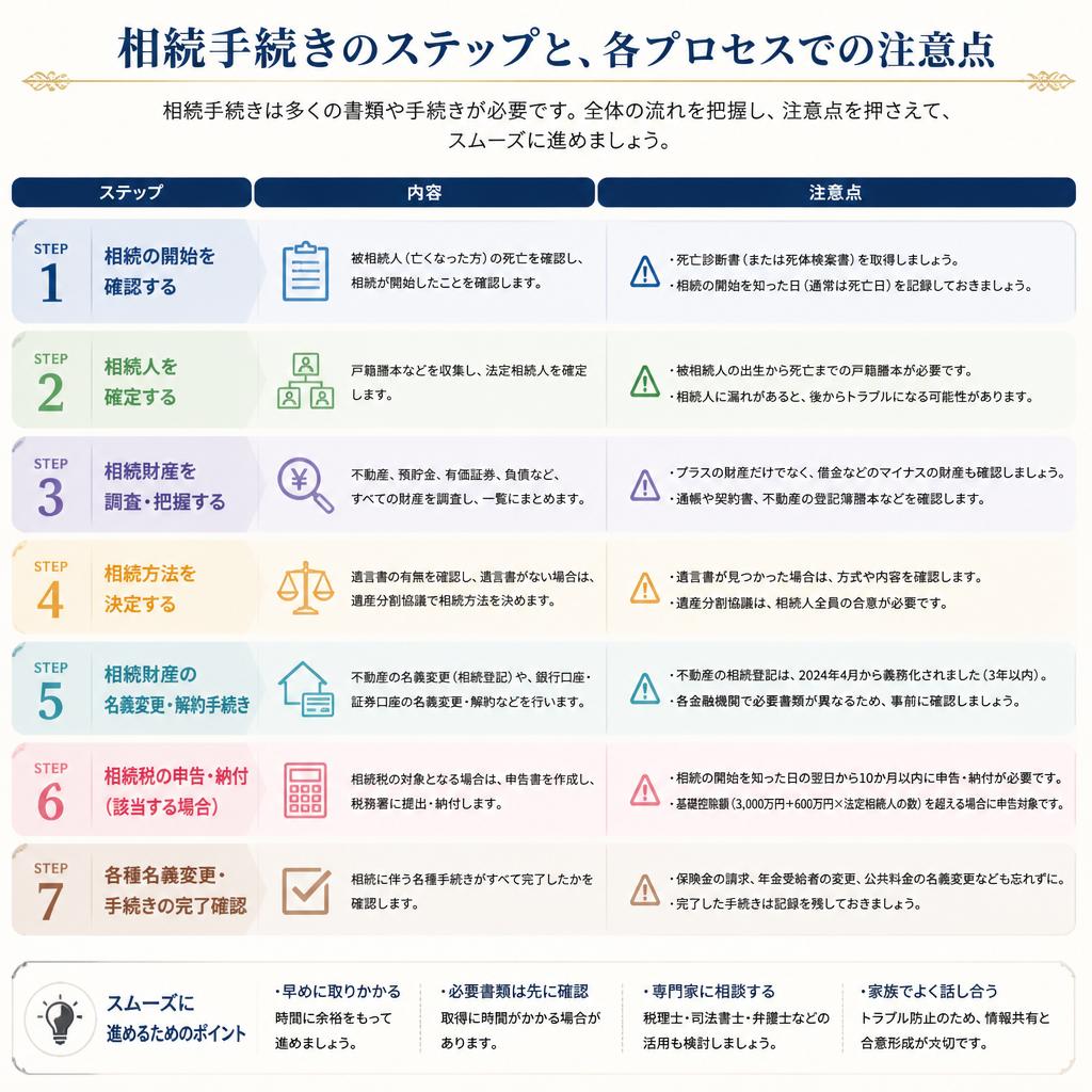 相続手続き全体の流れ