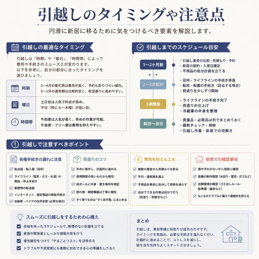 引越しのタイミングとポイント