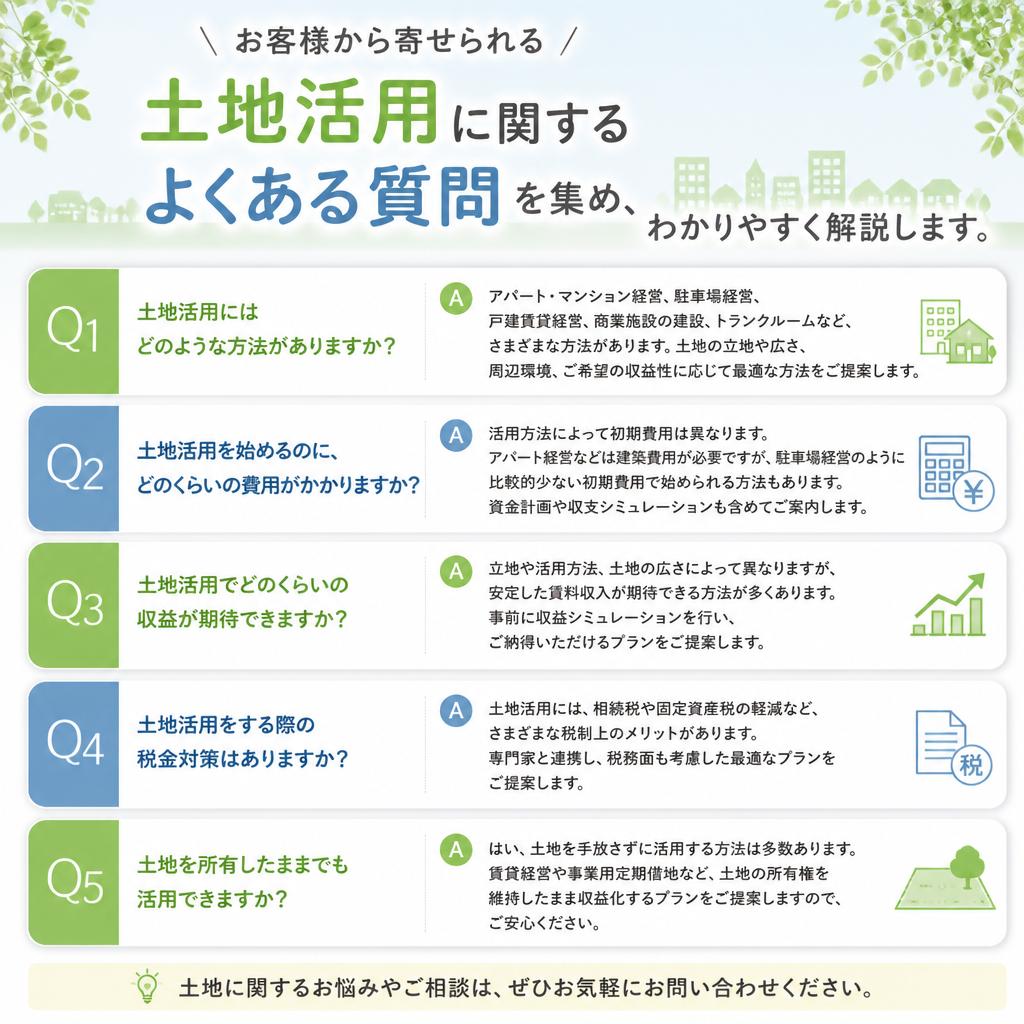 よくある質問：土地活用に関する疑問解消