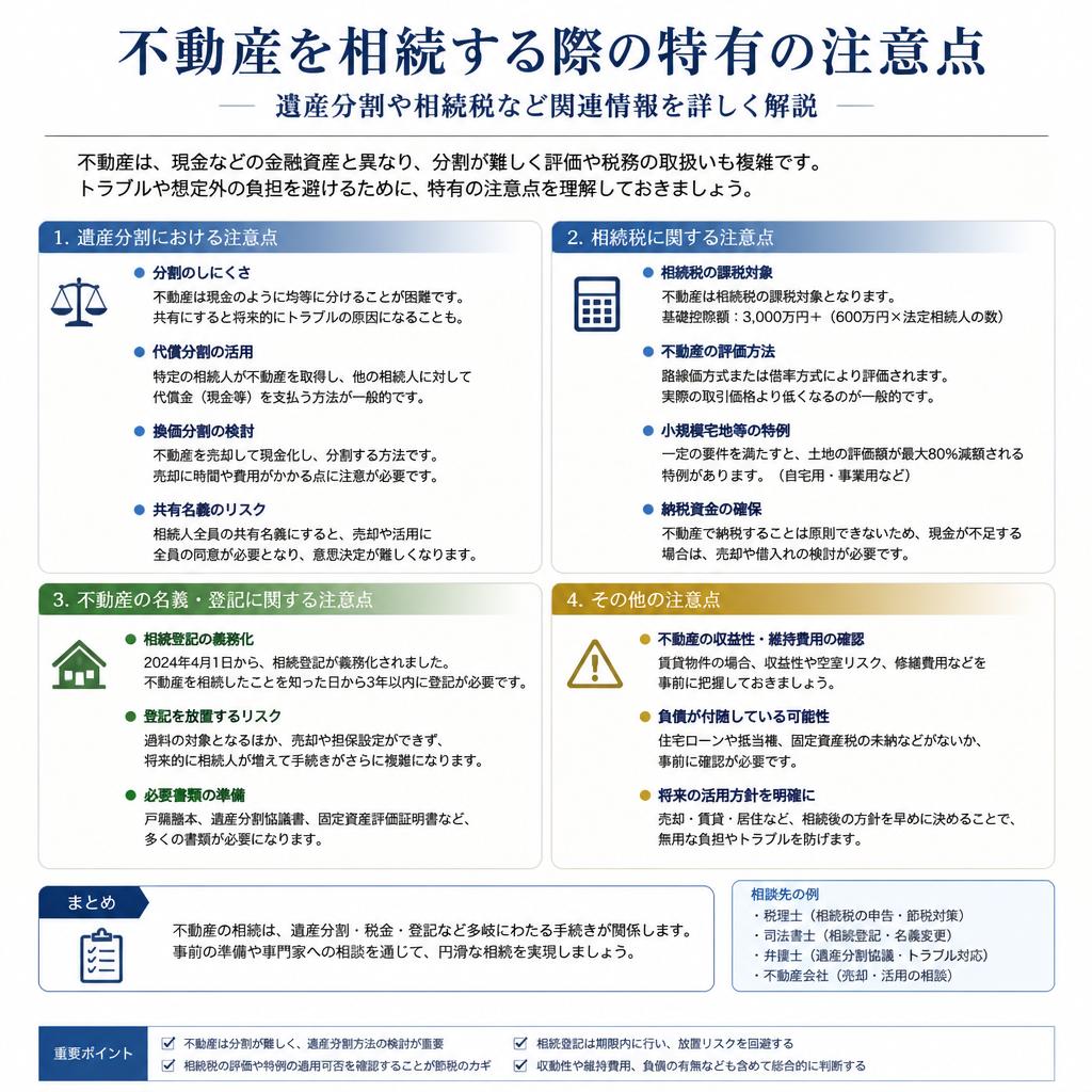 不動産相続の特有の注意点