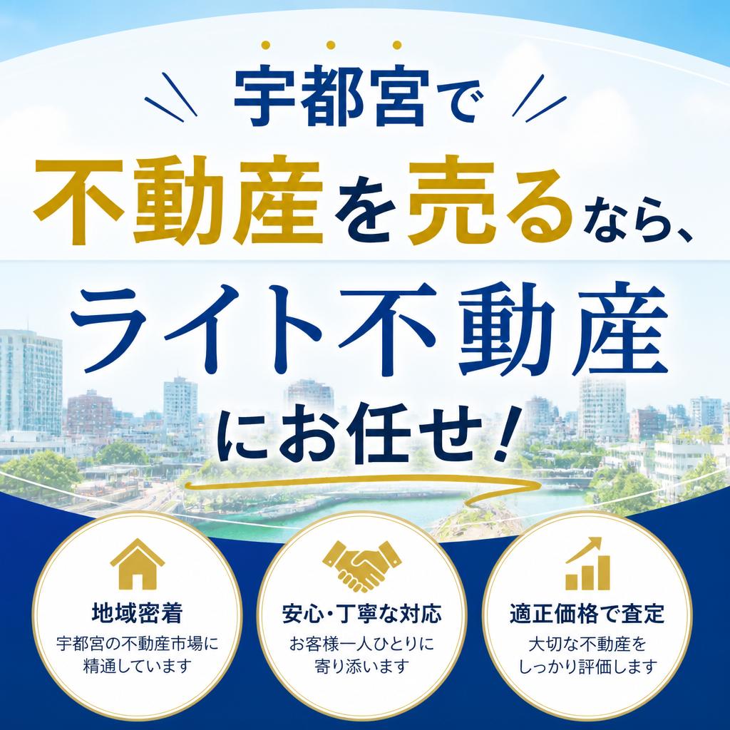 【無料売却査定】宇都宮で不動産を売るなら、ライト不動産にお任せ！