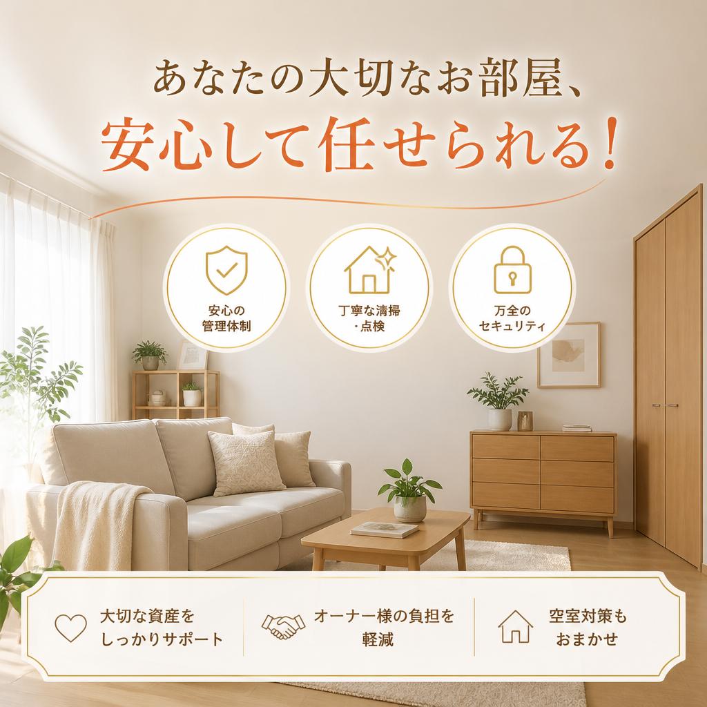 あなたの大切なお部屋、安心して任せられる！