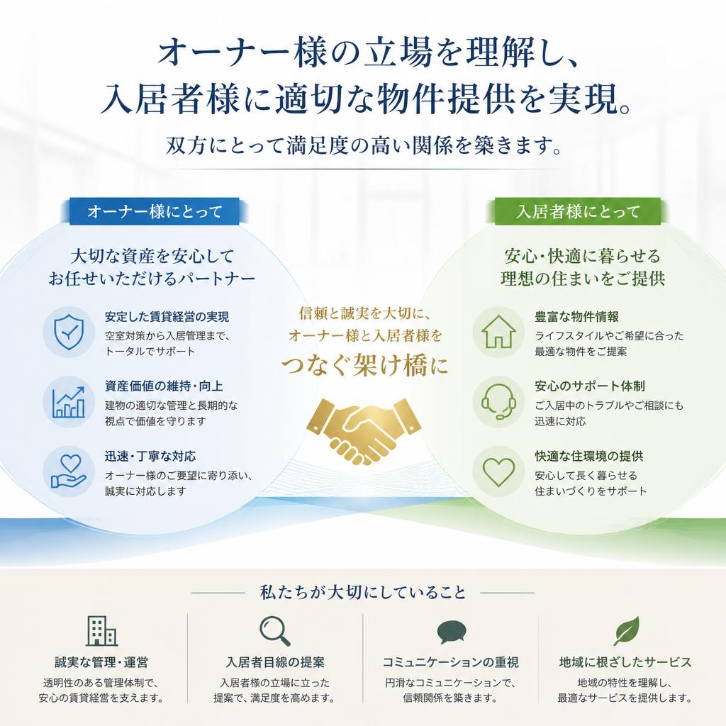 オーナー様と入居者様の架け橋に