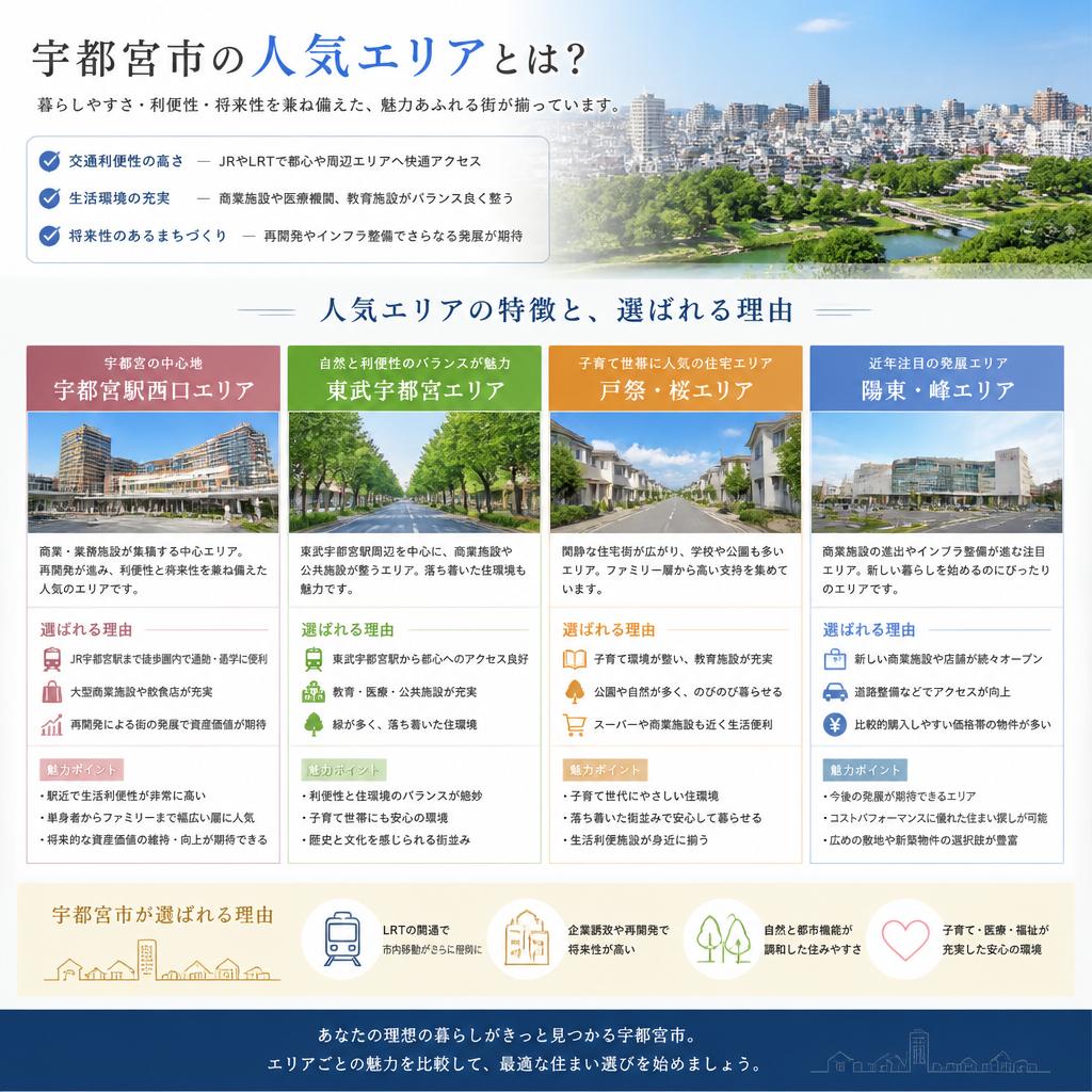 宇都宮の人気エリアとその特徴