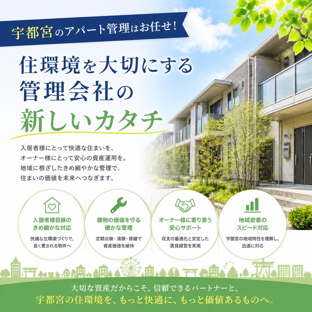 【ライト不動産】宇都宮のアパート管理はお任せ！住環境を大切にする管理会社の新しいカタチ