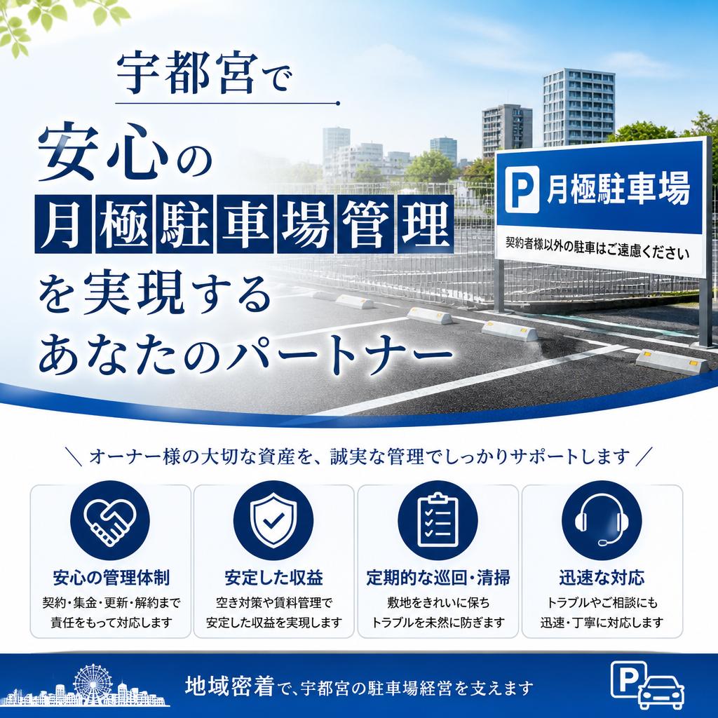 【ライト不動産】宇都宮で安心の月極駐車場管理を実現するあなたのパートナー