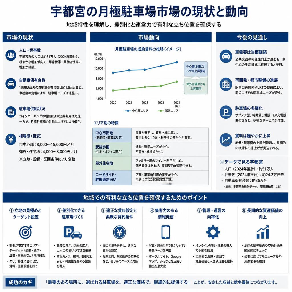 2. 宇都宮の月極駐車場事情