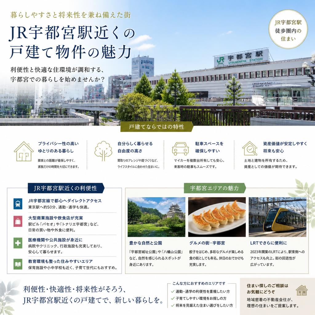 2. JR宇都宮駅周辺の戸建て物件の魅力