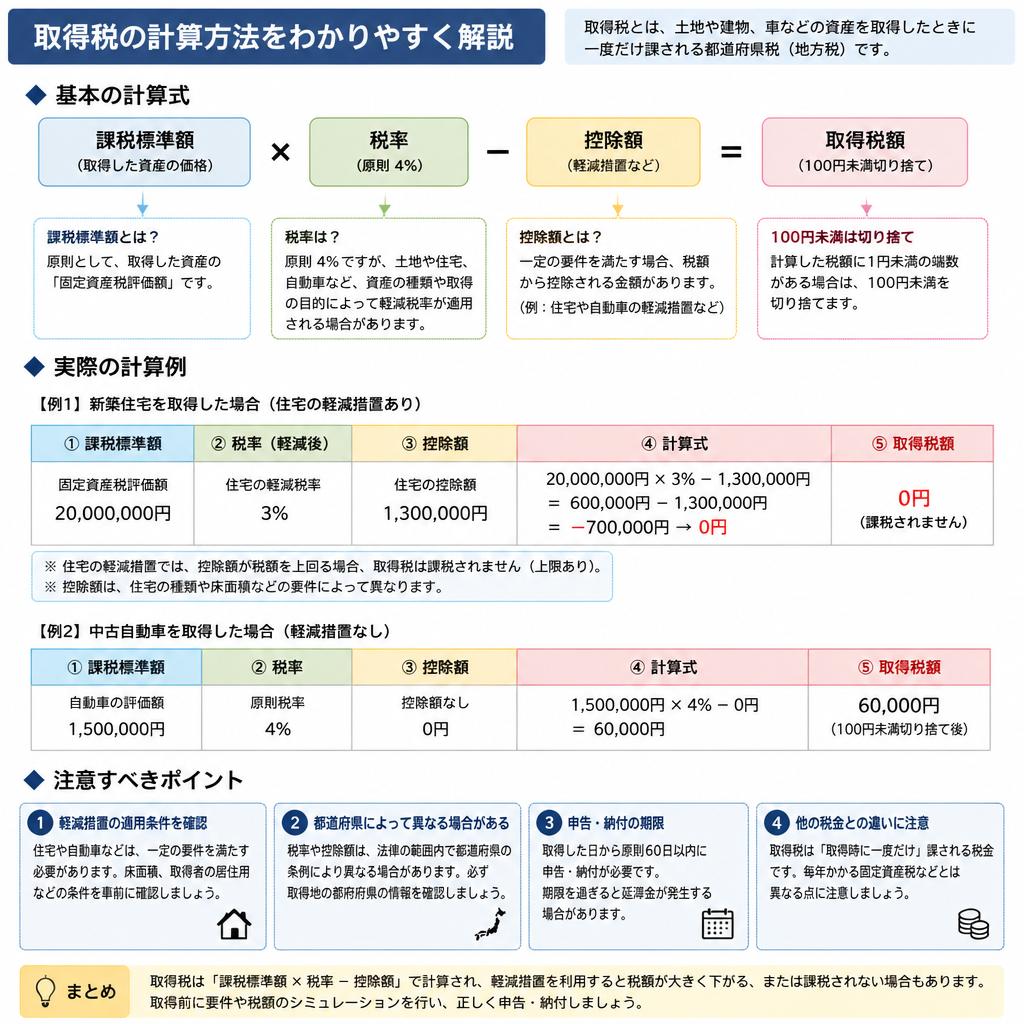 宇都宮での取得税の計算方法