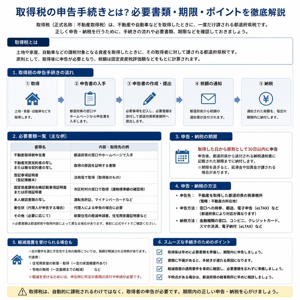 取得税の申告手続きについて