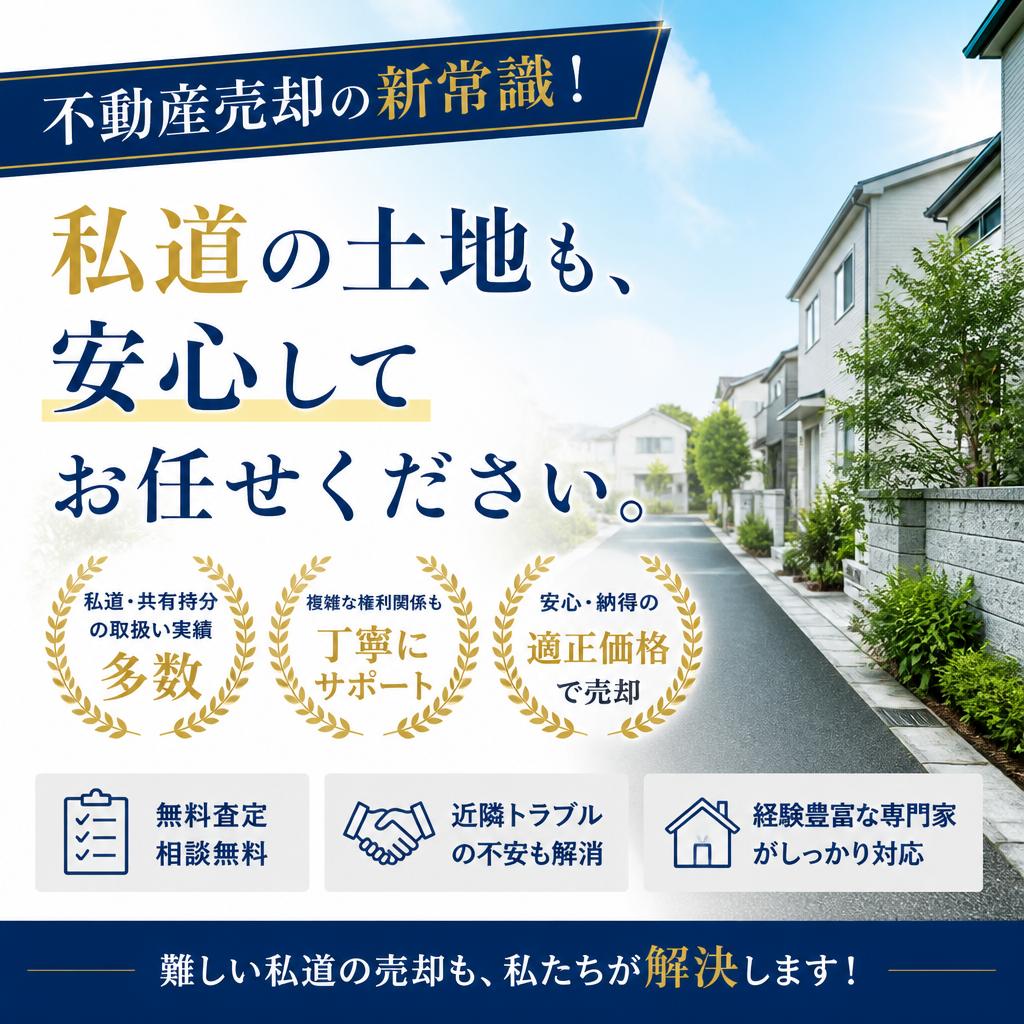 【ライト不動産】不動産売却の新常識！栃木県宇都宮市にある私道の土地も、安心してお任せください。